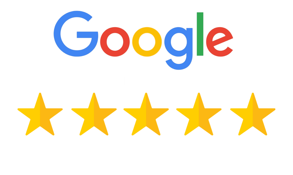Google logo with five gold stars, showcasing Car Friend's 5-star rating on Google Reviews.